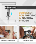 Compact Right Angle Screwdriver Kit With T5 T6 T7 Torx Bits designed for tight squeezes with precision in narrow spaces.