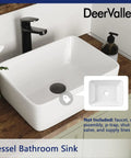 Upgrade Your Powder Room With This Sleek White Ceramic Vessel Sink Measuring 16 By 12 Inches For A Modern Rectangle Basin Setup Featuring Slick Glossy Finish And Hella Durable Build.