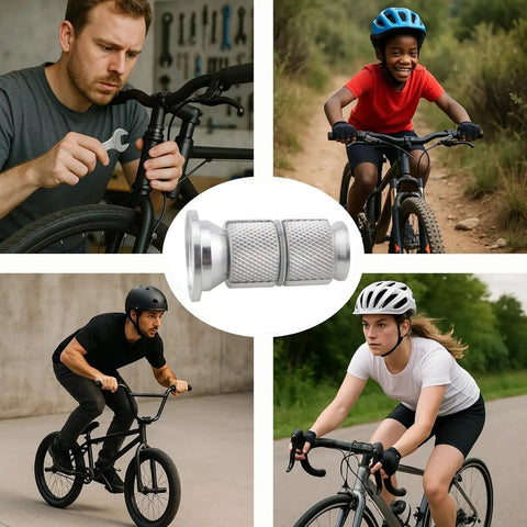 28.6Mm fork compression plug expansion bolt for mountain and road bikes displayed with people cycling and repairing bikes