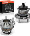 Beefed Up Two Rear Wheel Bearing And Hub Assemblies With ABS And Five Lug For Hyundai Elantra N 2022 2023 Kona N 2022 2023 Sonata 2020 2023 And Kia K5 2021 2023 High Load Capacity Wheel Hub Replacement, shown with packaging.