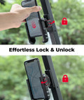 Hella Strong Magnetic Golf Cart Phone Holder And Tractor Mount Featuring Badass Neodymium Magnets securing a smartphone easily while mounted.