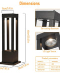 Deck Out Your Curb Appeal With These Sick Outdoor Pathway Lights Featuring High Brightness Led Chips And Weatherproof Design Classic Square Carriage Lanterns dimensions showing die-casting aluminum construction.