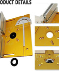 DeCake Router Lift System With Max 51mm Crank Adjust, Precision Woodworking Insert Plates and Base with adjustment features.
