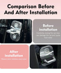Before and after installation comparison of Heavy Duty Silicone Car Door Slam Blockers on car door striker.