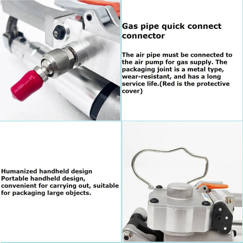 Heavy Duty Handheld Pneumatic Strapper For Pet Strap And Pp Band Portable Packing Tool No Sweat Operation Cranks Out Secure Bands Fast For Warehouse And Factory Floor Hustles