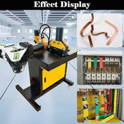 Techtongda 4 In 1 Hydraulic Busbar Bender And Cutter Machine Shearing Punching Electric Processor For Copper Aluminum with bending tools.