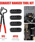 Exhaust Hanger Removal Tool And 4 Hole Rubber Hangers Kit For Cars Trucks, showing pliers and rubber hangers.