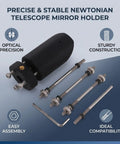 Newtonian Reflector Telescope Mount With ABS Iron Rod Holder for precise fitment, tools and rods for 35mm mirror and 160mm tube.