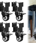 Riser Casters Set Of 4 With 360 Degree Swivel Wheels For Arcade Infinity Tables Raise Height Up To Four Inches Heavy Duty Plate