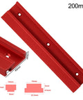 Red 200mm Aluminum T Track 45 Type T Slot Miter Track Fixture for Router Table, Tablesaw, Bandsaw and Woodworking Jigs