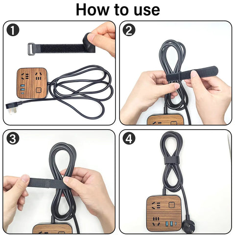 How to use 30 Pack Reusable Cable Ties 8 Inch Straight Up Heavy Duty Hook And Loop Velcro Straps for wire management.