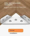 Heavy Duty Stainless Steel Corner Brackets For Furniture Shelves And Cabinets With Matched Screws Tough As Nails Angle Braces in installation view.