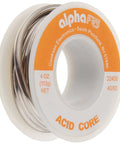 General Purpose Acid Core Solder 4 Oz Non Electrical Solder For Plumbing And Metalwork Tin Lead Alloy Forty Sixty Melts At Four Hundred Sixty Fahrenheit Easy To Use For DIY Repairs And General Fixes solder reel