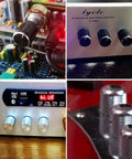 Collage of Six Pack Black Aluminum Potentiometer Knobs Knurled 6mm Shaft Diameter 10x15mm for audio gear and amplifier control