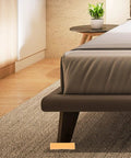Four Pack Silicone Furniture Stoppers With Antislip Design Easy To Install Rubber Feet For Bed Legs on hardwood floor