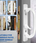 Eleven And Three Quarters Inch Multi Point Mortise Lock With Face Plate For Sliding Patio Glass Doors Two Point Mortise Lock Replacement Fits Three Fifteen Sixteenths Inch Handle Anti Slam Pin For Enhanced Patio Door Security installed view.