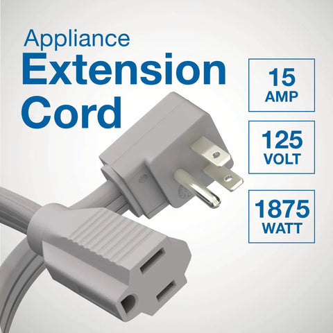 Heavy Duty 20 Foot Appliance Extension Cord For Air Conditioners Refrigerators And All Major Appliances 14 Gauge High Voltage Plug