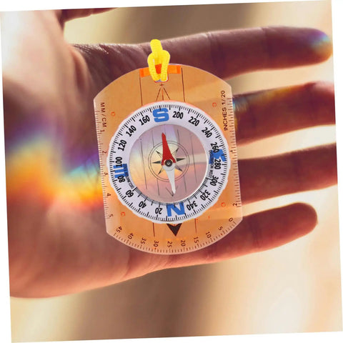 Orienteering Compass With Luminous Pointer And Ruler For Hiking Camping And Backpacking Acrylic Outdoor Navigation Tool on hand