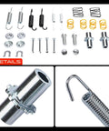 Heavy Duty Rear Drum Brake Hardware Kit For Chevy City Express And Nissan NV200 2013 To 2021 Solid Replacement Parts Set That Keeps Your Ride Smoother, close-up metal springs and pins