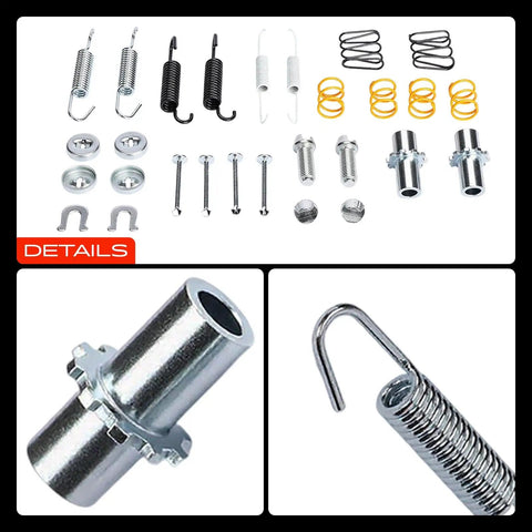 Heavy Duty Rear Drum Brake Hardware Kit For Chevy City Express And Nissan NV200 2013 To 2021 Solid Replacement Parts Set That Keeps Your Ride Smoother, close-up metal springs and pins