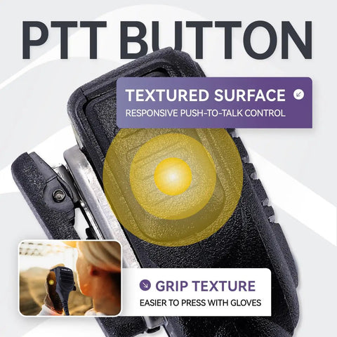 Two Pack Heavy Duty Handheld Speaker Microphone For Radios with textured PTT button and grip texture, compatible with K Type 2 Pin Connector.