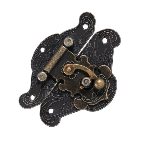 Vintage Wooden Box Latches With No Fuss Installation Kit And Screws For Jewelry Boxes And Tool Organizers 47x37mm, ornate zinc alloy latch
