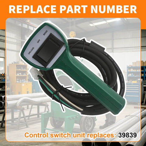 Heavy Duty Pendant Switch Control Unit With Cable One Pack Replacement OEM Style For Electric Conduit Pipe Bender Models 555 853 854 Quad Bender Tugger Wire Puller, green 3-position pendant switch with cable