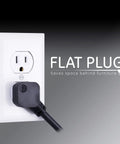 Flat plug of Surge Protector Power Strip with Six Outlets Eight Foot Extension Cord 1300 Joules of Surge Protection in socket
