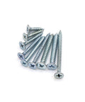 Hella Tough Phillips Flat Head Wood Screws Assortment Kit With Driver Bit, Heavy Duty Self Tapping Fasteners For Carpentry And Drywall, Killer Build Hardware In Seven Sizes - close-up view of assorted zinc plated screws.