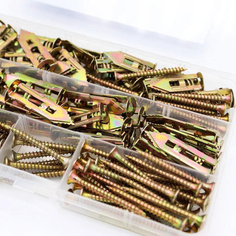 Self Drilling Drywall Anchor Kit 160 Pieces With 80 Anchors And 80 Self Tapping Screws Carbon Steel Zinc Expansion Anchors in box
