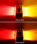 Pair of 9.25in red/amber LED double-face light bars with chrome plastic housing and dual-function marker/turn signal