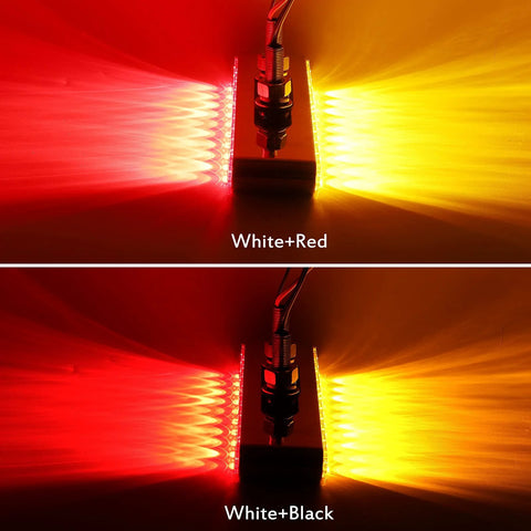 Pair of 9.25in red/amber LED double-face light bars with chrome plastic housing and dual-function marker/turn signal