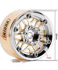 Beadlock ModuWheel Set 1.0 For TRX4M SCX24 1 18 1 24 RC Crawlers Pack Of 4 Beadlock Wheels With Replaceable Faces Brass Aluminum Construction Negative Offset 4.4mm For Wider Stance 28mm Diameter 15.4mm Wide showing dimensions
