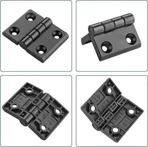 Top and bottom views of 2 Pack 4040 Zinc Alloy Hinges for Aluminum Extrusion Profiles 180 Degree Adjustable Folding Door Hinge M6 included