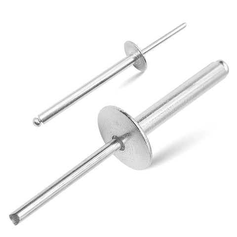 30 Piece Aluminum Large Flange Extra Long Blind Rivets 3/16 X 2 Inch Heavy Duty Steel Mandrel Rust Proof Commercial Grade Hardware Built Like A Tank Rock Solid For Tough Auto Diy Jobs