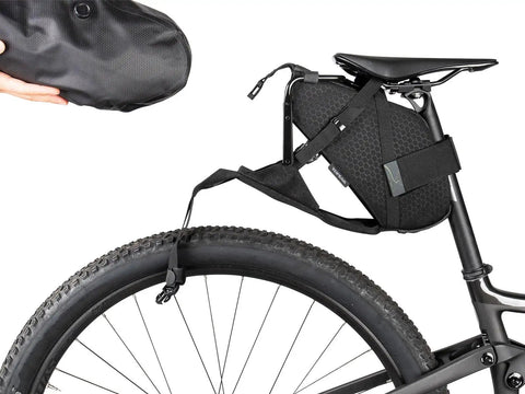 BackLoader X 15L Waterproof Bike Bag With Air Purge Valve Securely Mounted on Bike Seatpost and Saddle Rails