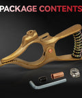 T Style 400A Heavy Duty Brass Welding Ground Clamp for MIG TIG ARC Welder with 2.01 inch jaw opening package contents