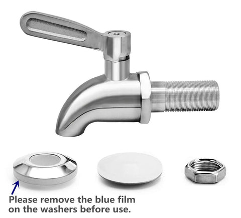 Stainless Steel Beverage Dispenser Replacement Spigot Easy Install Faucet For Tea Water Juice And Wine Fits Wall Openings Up To 16mm Thick Durable Leak Proof Tap For Your Everyday Beverages. stainless steel faucet with washers and nut