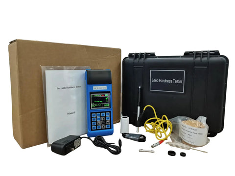 Road Ready On Site Leeb Hardness Tester With Built In Thermal Printer And Bright Graphic Screen For No Sweat Steel Testing Any Place You Park Your Work Truck, included accessories in portable case.