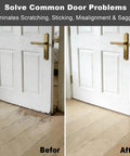 Comparison of door alignment before and after using Six In One Door Hinge Adjustment Tool With Six Wrench Sizes.