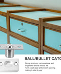 4 Pack Heavy Duty Stainless Steel Door Ball Catch Strikes With Secure Closure Silver Finish For Cabinet Closet And Van Camper Doors Rust Proof And Durable Latch Hardware For Home Improvement Projects on aqua drawer unit.