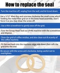 Instructions for replacing Two Pack 54mm Silicone Steam Ring Gasket Replacement For Espresso Machine Group Head, image shows seals