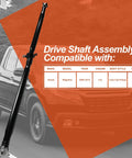 Rear Driveshaft Assembly For Honda Ridgeline Crew Cab Pickup 2006 2014 3.5L AWD Replacement Driveshaft OE 40100SJCA03 40100SJCA04 Fitment Easy Install And Durable Design For Smooth Power Transfer, black steel driveline shaft