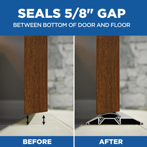 Heavy Duty Low Profile Exterior Door Threshold 3-3/4 In W X 3/4 In H X 32 In L Silver Aluminum And Vinyl Guard Against Drafts