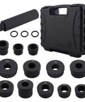 T0220 700R4 Master Pro Grade Bushing Driver Set for GM Transmissions with knurled handle and carrying case, 13 piece kit