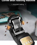 Top Notch Electric Coffee Roaster Rocking A Heavy Duty Stainless Steel Drum With Slick One Knob Control For Light To Dark Roasts and Serving Straight Up Fresh Cup Bliss Daily setup with knobs and mesh drum.
