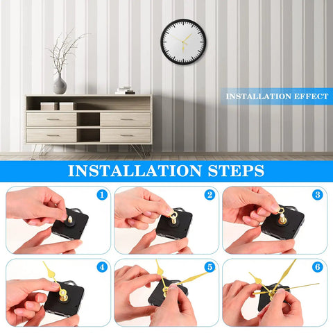 Silent Quartz Clock Movement Replacement Kit With Gold Hands For Wall Clocks Battery Operated DIY Repair Parts installation