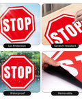 5 Pack Large Stop Stickers 17 By 17 Inches Vinyl Road Warning Sign For Worksite Safety Heavy Duty Industrial Grade Vinyl Resists Foot Traffic Forklift Wheels And Scuffs, red stop sticker UV protected