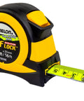 Self Lock Tape Measure 5M 16Ft Dual Scale Inch Metric With Dual End Hook High Visibility Blade Yellow Black Tape