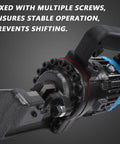 Heavy Duty 7/8 Inch Electric Hydraulic Rebar Cutter showing a close-up of the stable operation mechanism and handle.